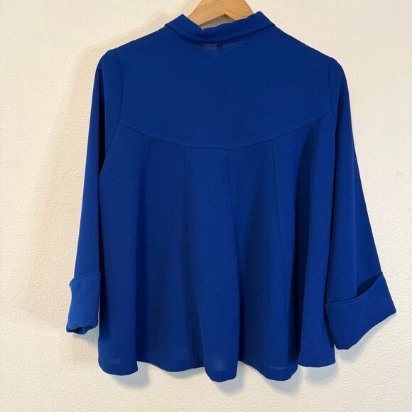 IC by Connie K Cobalt Blue Button Down Jacket Size Large - Picture 6 of 7